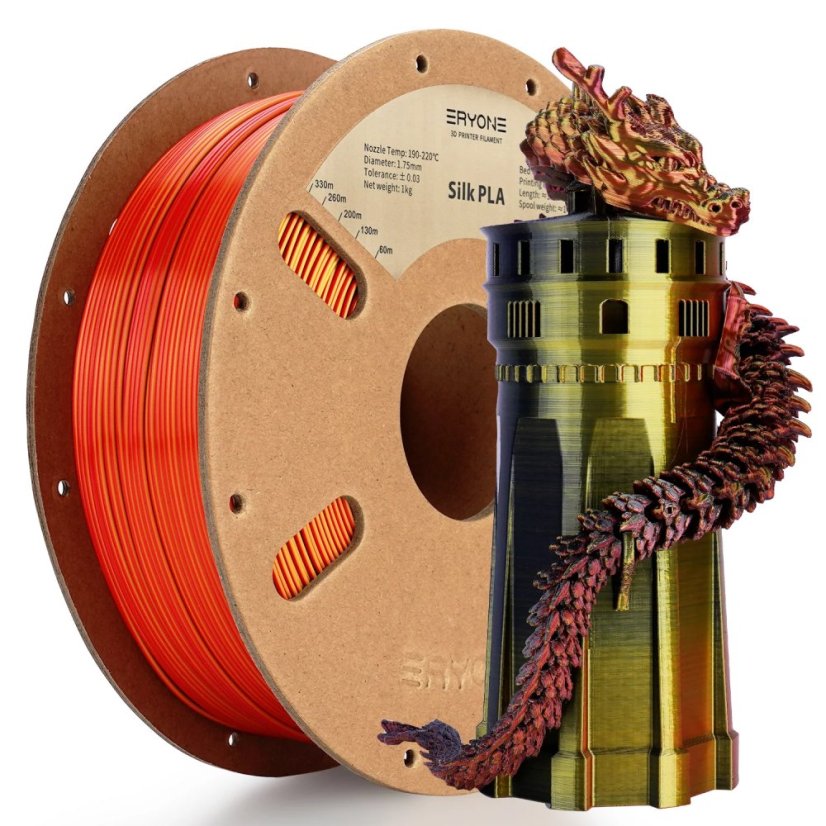 ERYONE Triple-Color Silk PLA - Black&Red&Gold (1.75mm | 1 kg)