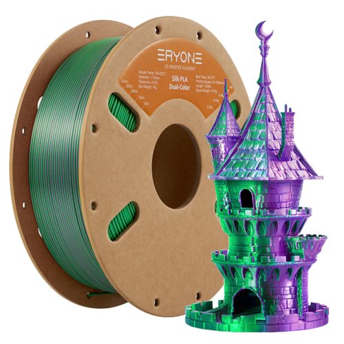 ERYONE Dual-Color Silk PLA - Purple&Green (1.75mm | 1 kg)